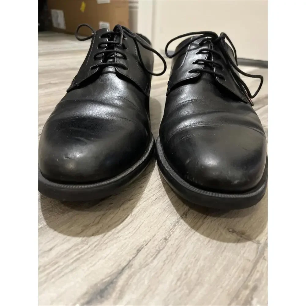HUGO BY HUGO BOSS MENS BLACK DRESS OXFORD SHOES SIZE EU45.5/US11.5 MADE IN LAOS
